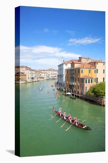 Italy, Veneto, Venice. During the Vongalonga Rowing Boat Festival on the Gran Canal.-Ken Scicluna-Stretched Canvas