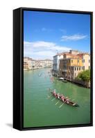 Italy, Veneto, Venice. During the Vongalonga Rowing Boat Festival on the Gran Canal.-Ken Scicluna-Framed Stretched Canvas