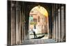 Italy, Veneto, Venice. Gondola Passing on Grand Canal Seen from a Colonnade-Matteo Colombo-Mounted Photographic Print