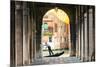 Italy, Veneto, Venice. Gondola Passing on Grand Canal Seen from a Colonnade-Matteo Colombo-Mounted Photographic Print