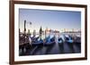 Italy, Veneto, Venice. Gondolas Tied to the Pier at the Bacino Di San Marco-Ken Scicluna-Framed Photographic Print