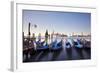 Italy, Veneto, Venice. Gondolas Tied to the Pier at the Bacino Di San Marco-Ken Scicluna-Framed Photographic Print