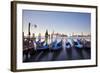 Italy, Veneto, Venice. Gondolas Tied to the Pier at the Bacino Di San Marco-Ken Scicluna-Framed Photographic Print