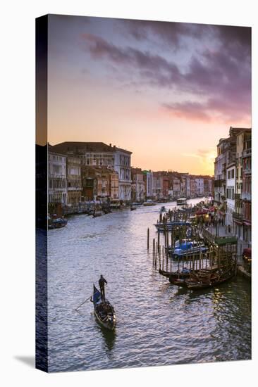 Italy, Veneto, Venice. Grand Canal at Sunset from Rialto Bridge-Matteo Colombo-Stretched Canvas