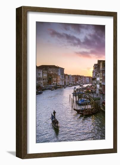 Italy, Veneto, Venice. Grand Canal at Sunset from Rialto Bridge-Matteo Colombo-Framed Photographic Print