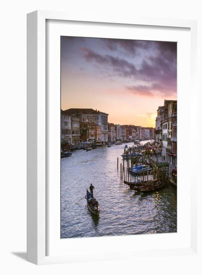 Italy, Veneto, Venice. Grand Canal at Sunset from Rialto Bridge-Matteo Colombo-Framed Photographic Print