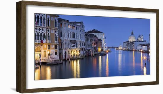 Italy, Veneto, Venice, Grand Canal, Santa Maria Della Salute, Dusk-Rainer Mirau-Framed Photographic Print