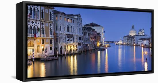 Italy, Veneto, Venice, Grand Canal, Santa Maria Della Salute, Dusk-Rainer Mirau-Framed Stretched Canvas