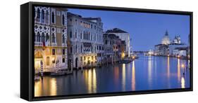 Italy, Veneto, Venice, Grand Canal, Santa Maria Della Salute, Dusk-Rainer Mirau-Framed Stretched Canvas