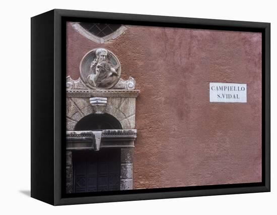 Italy, Veneto, Venice, House Facade at the Campiello S. Vidal-Andreas Keil-Framed Stretched Canvas