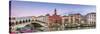 Italy, Veneto, Venice. Rialto Bridge at Dusk, High Angle View-Matteo Colombo-Stretched Canvas