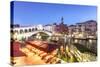 Italy, Veneto, Venice. Rialto Bridge at Dusk, High Angle View-Matteo Colombo-Stretched Canvas