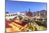 Italy, Veneto, Venice. Rialto Bridge at Dusk, High Angle View-Matteo Colombo-Mounted Photographic Print