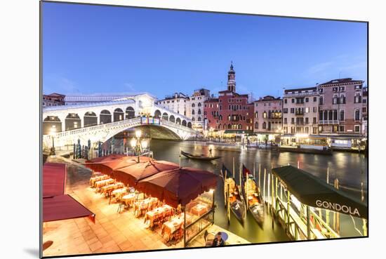 Italy, Veneto, Venice. Rialto Bridge at Dusk, High Angle View-Matteo Colombo-Mounted Photographic Print