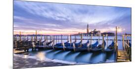 Italy, Veneto, Venice. Row of Gondolas Moored at Sunrise on Riva Degli Schiavoni-Matteo Colombo-Mounted Photographic Print