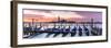 Italy, Veneto, Venice. Row of Gondolas Moored at Sunrise on Riva Degli Schiavoni-Matteo Colombo-Framed Photographic Print