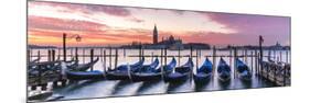 Italy, Veneto, Venice. Row of Gondolas Moored at Sunrise on Riva Degli Schiavoni-Matteo Colombo-Mounted Photographic Print