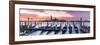 Italy, Veneto, Venice. Row of Gondolas Moored at Sunrise on Riva Degli Schiavoni-Matteo Colombo-Framed Photographic Print