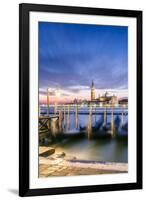 Italy, Veneto, Venice. Row of Gondolas Moored at Sunrise on Riva Degli Schiavoni-Matteo Colombo-Framed Photographic Print