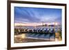 Italy, Veneto, Venice. Row of Gondolas Moored at Sunrise on Riva Degli Schiavoni-Matteo Colombo-Framed Photographic Print