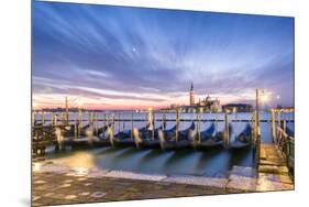 Italy, Veneto, Venice. Row of Gondolas Moored at Sunrise on Riva Degli Schiavoni-Matteo Colombo-Mounted Photographic Print