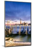 Italy, Veneto, Venice. Row of Gondolas Moored at Sunrise on Riva Degli Schiavoni-Matteo Colombo-Mounted Photographic Print