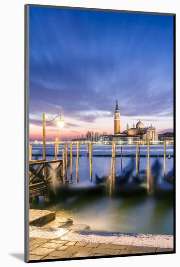 Italy, Veneto, Venice. Row of Gondolas Moored at Sunrise on Riva Degli Schiavoni-Matteo Colombo-Mounted Photographic Print