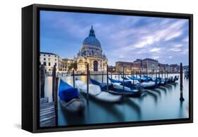 Italy, Veneto, Venice. Santa Maria Della Salute Church on the Grand Canal, at Sunset-Matteo Colombo-Framed Stretched Canvas