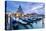 Italy, Veneto, Venice. Santa Maria Della Salute Church on the Grand Canal, at Sunset-Matteo Colombo-Stretched Canvas