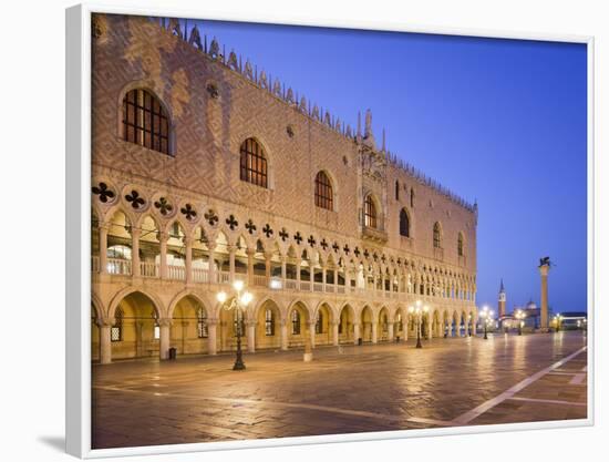 Italy, Veneto, Venice, St. Mark's Square, Doge's Palace, Lighting, Dusk-Rainer Mirau-Framed Photographic Print