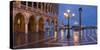 Italy, Veneto, Venice, St. Mark's Square, Doge's Palace, Lighting, Dusk-Rainer Mirau-Stretched Canvas