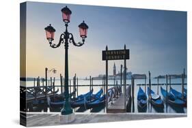 Italy, Veneto, Venice, St. Mark's Square, Gondolas, San Giorgio Maggiore, Lagoon, Evening Mood-Rainer Mirau-Stretched Canvas