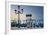 Italy, Veneto, Venice, St. Mark's Square, Gondolas, San Giorgio Maggiore, Lagoon, Evening Mood-Rainer Mirau-Framed Photographic Print