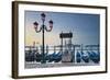 Italy, Veneto, Venice, St. Mark's Square, Gondolas, San Giorgio Maggiore, Lagoon, Evening Mood-Rainer Mirau-Framed Photographic Print