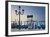 Italy, Veneto, Venice, St. Mark's Square, Gondolas, San Giorgio Maggiore, Lagoon, Evening Mood-Rainer Mirau-Framed Photographic Print