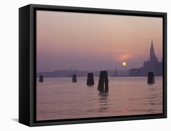 Italy, Veneto, Venice, Sunrise Above San Giorgio Maggiore-Andreas Keil-Framed Stretched Canvas