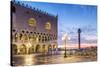 Italy, Veneto, Venice. Sunrise over Piazzetta San Marco and Doges Palace-Matteo Colombo-Stretched Canvas