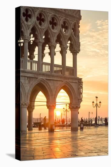 Italy, Veneto, Venice. Sunrise over Piazzetta San Marco and Doges Palace-Matteo Colombo-Stretched Canvas