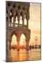 Italy, Veneto, Venice. Sunrise over Piazzetta San Marco and Doges Palace-Matteo Colombo-Mounted Photographic Print