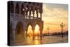 Italy, Veneto, Venice. Sunrise over Piazzetta San Marco and Doges Palace-Matteo Colombo-Stretched Canvas