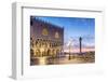 Italy, Veneto, Venice. Sunrise over Piazzetta San Marco and Doges Palace-Matteo Colombo-Framed Photographic Print