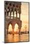 Italy, Veneto, Venice. Sunrise over Piazzetta San Marco and Doges Palace-Matteo Colombo-Mounted Photographic Print