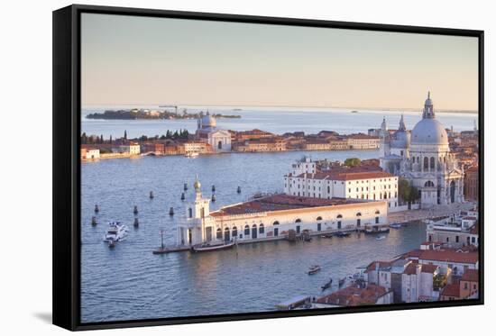 Italy, Veneto, Venice. the Church of Santa Maria Della Salute and the Punta Della Dogana. Unesco.-Ken Scicluna-Framed Stretched Canvas