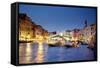 Italy, Veneto, Venice. the Ponte Di Rialto on the Grand Canal.-Ken Scicluna-Framed Stretched Canvas