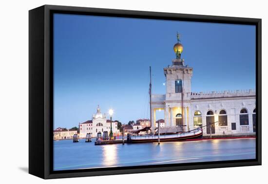 Italy, Veneto, Venice. the Punta Della Dogana on the Grand Canal.-Ken Scicluna-Framed Stretched Canvas