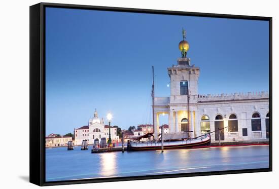 Italy, Veneto, Venice. the Punta Della Dogana on the Grand Canal.-Ken Scicluna-Framed Stretched Canvas