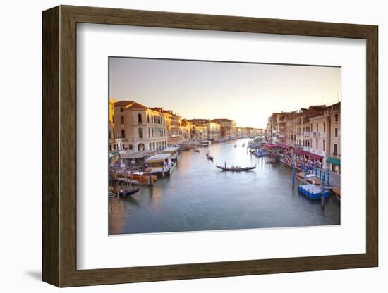 Italy, Veneto, Venice. View from the Ponte Di Rialto over the Grand Canal. Unesco.-Ken Scicluna-Framed Photographic Print