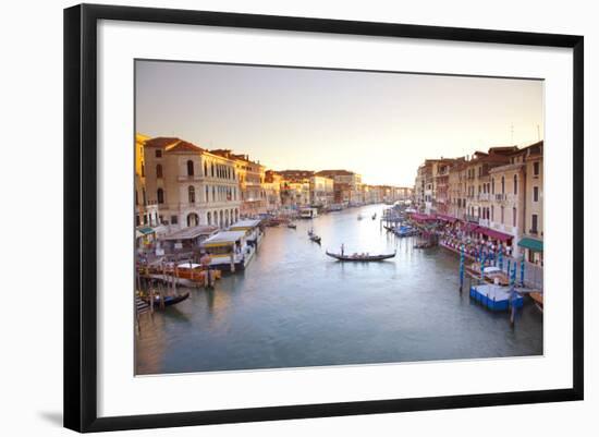 Italy, Veneto, Venice. View from the Ponte Di Rialto over the Grand Canal. Unesco.-Ken Scicluna-Framed Photographic Print