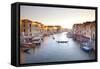 Italy, Veneto, Venice. View from the Ponte Di Rialto over the Grand Canal. Unesco.-Ken Scicluna-Framed Stretched Canvas