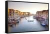 Italy, Veneto, Venice. View from the Ponte Di Rialto over the Grand Canal. Unesco.-Ken Scicluna-Framed Stretched Canvas